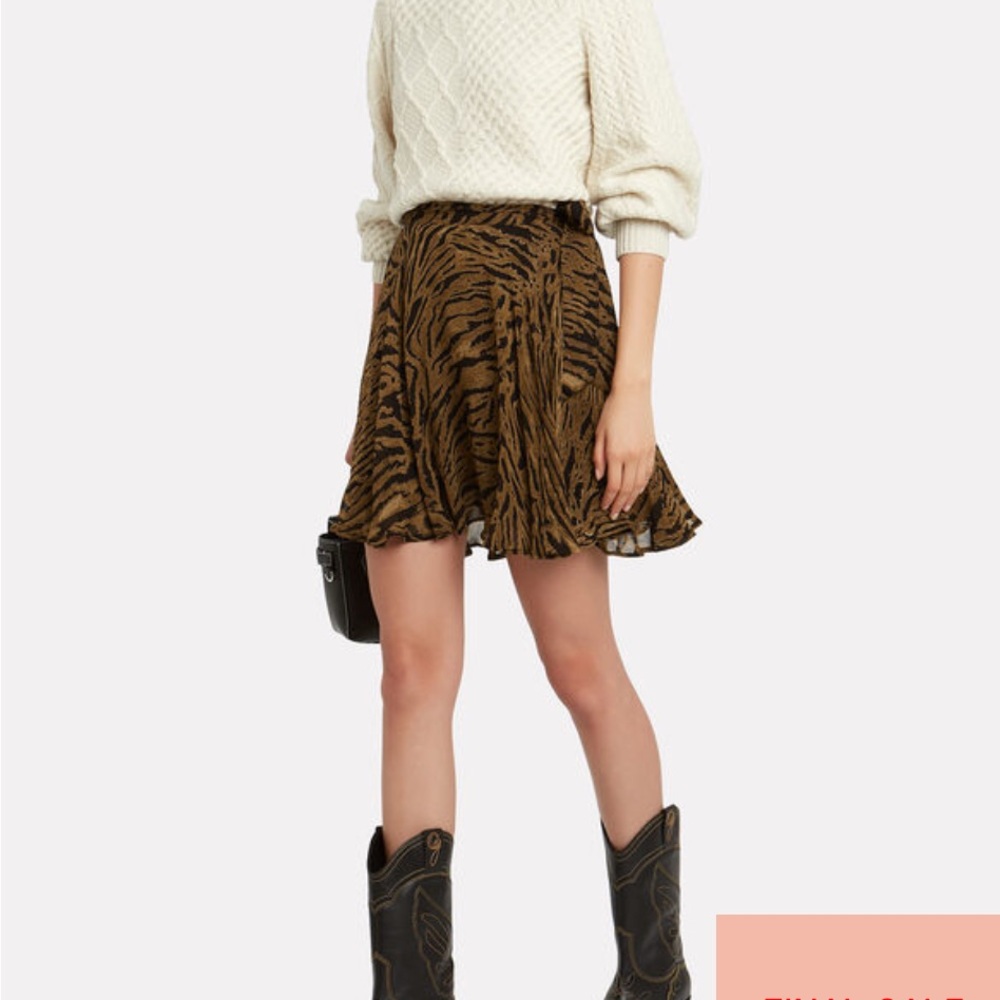 Tiger Striped Georgette Skirt